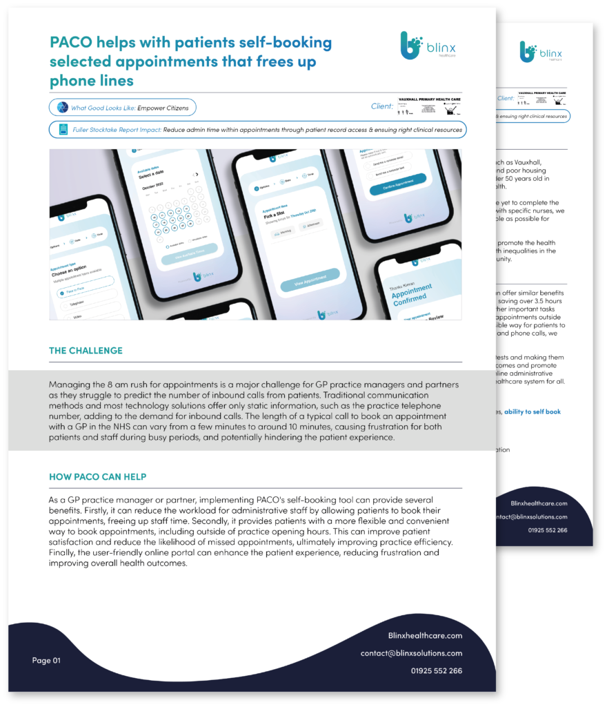 Image of patients self-booking Case Study