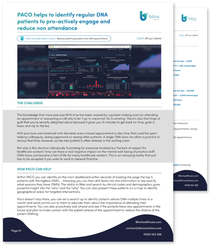 Image of DNA patients to pro-actively engage and reduce non attendance Case Study