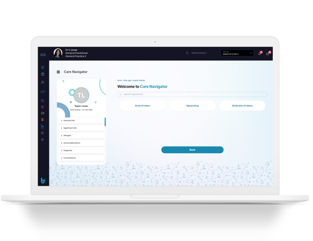 Image of Care Navigation Dashboard Laptop Mockup